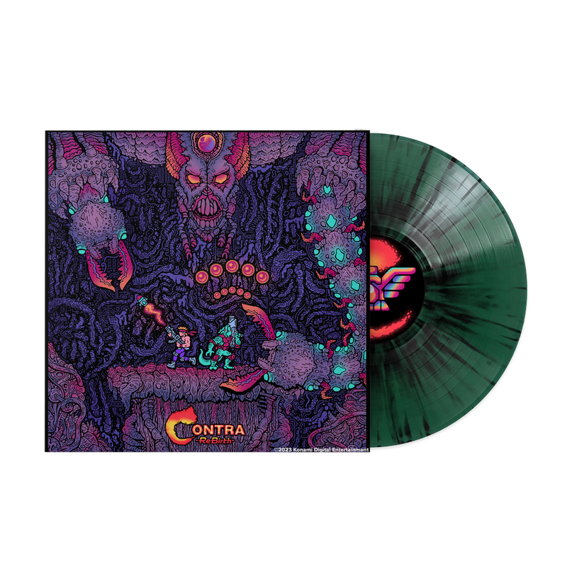 Contra: ReBirth (Original Video Game Soundtrack) - Konami Kukeiha Club (1xLP Vinyl Record) - Green w/ Black Splatter Vinyl