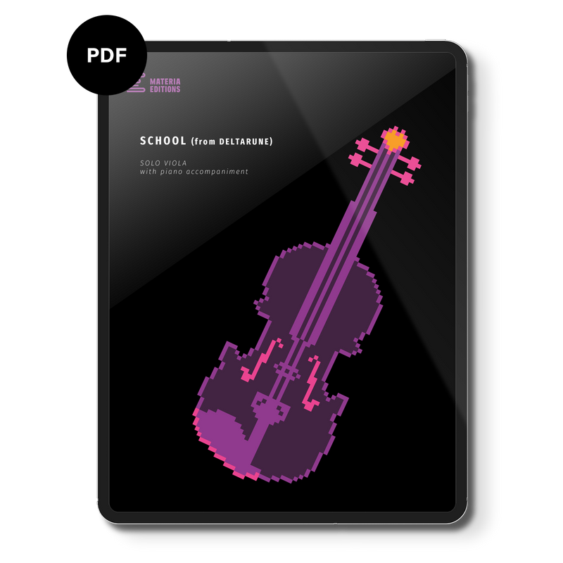 School (from DELTARUNE) (for Solo Viola with Piano Accompaniment) Digital Sheet Music