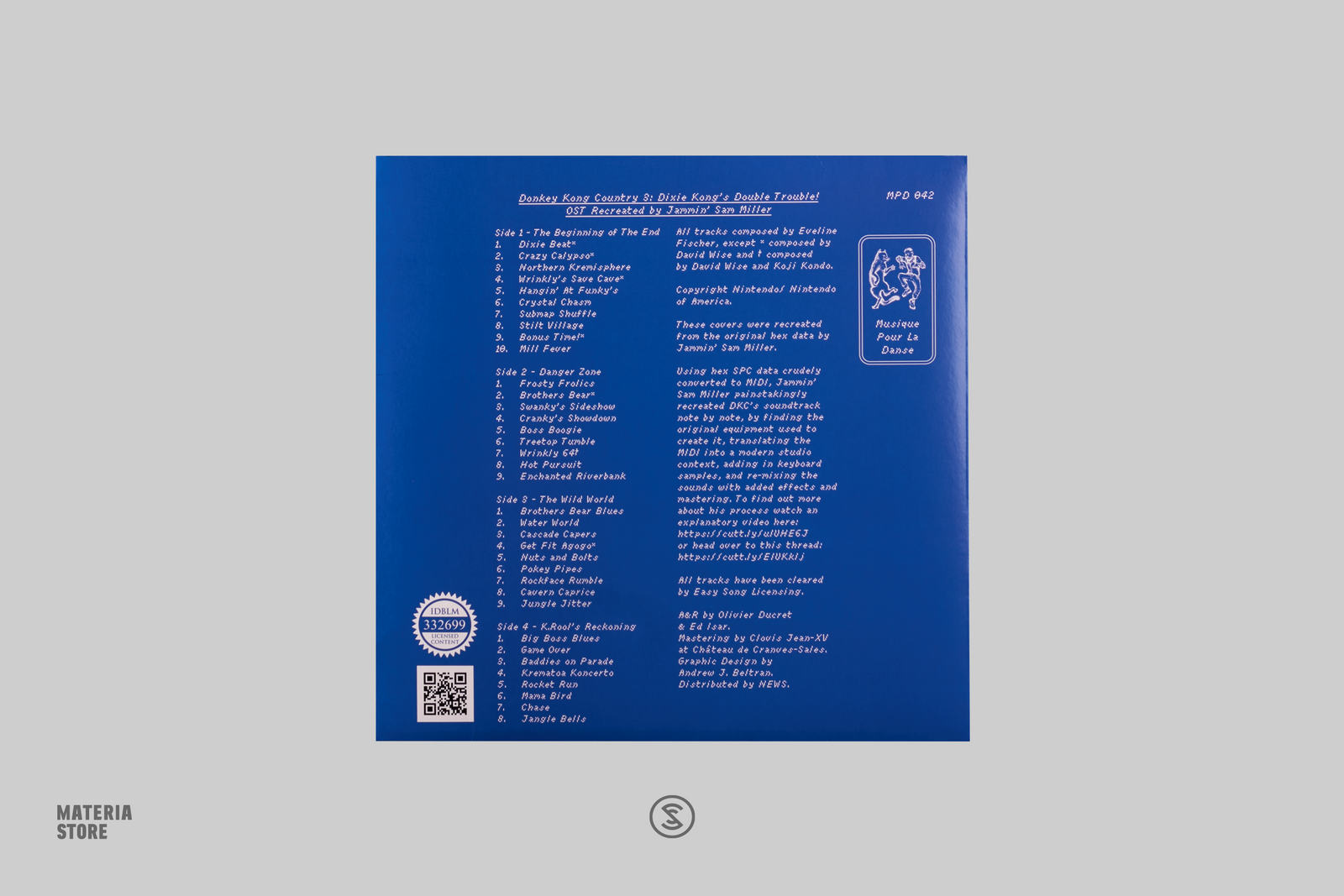 「Donkey Kong Country 3」Soundtrack　Vinyl Amazon.com: Donkey Kong Country 3 (Original Soundtrack) - Blue