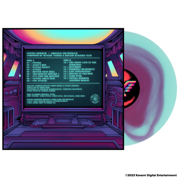 Contra: ReBirth (Original Video Game Soundtrack) - Konami Kukeiha Club (1xLP Vinyl Record) - Cyan and Purple