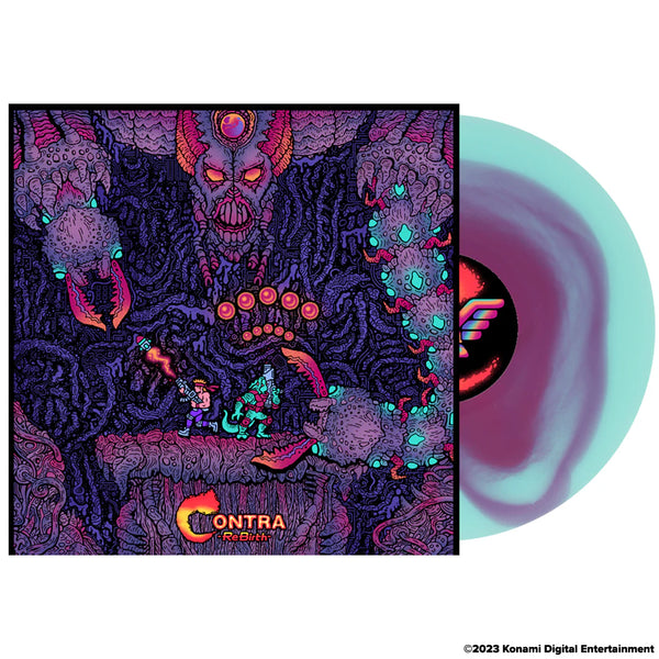 Contra: ReBirth (Original Video Game Soundtrack) - Konami Kukeiha Club (1xLP Vinyl Record) - Cyan and Purple