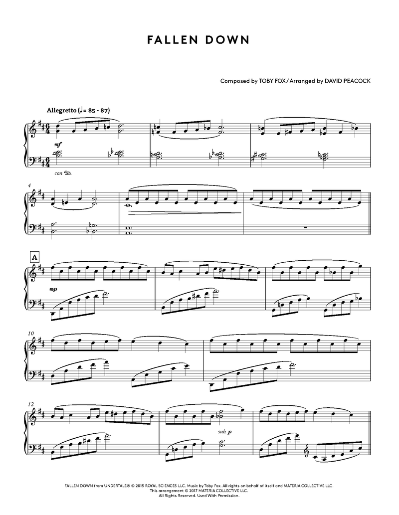 Undertale Piano Collections (Physical Sheet Music Book)