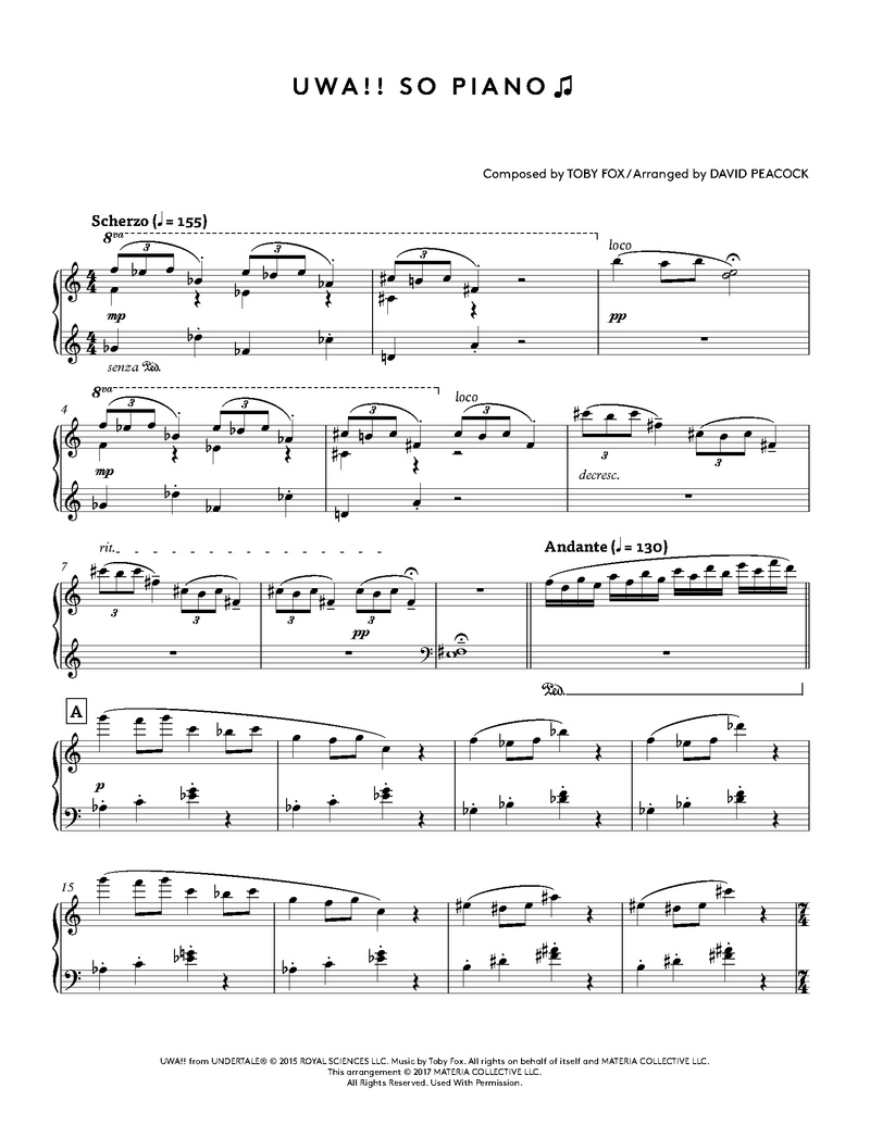 Undertale OST 100 Megalovania (Sans Fight) Sheet music for Piano